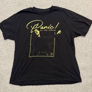 Panic! At The Disco Brendon Urie Graphic T-Shirt Black Yellow 2X-Large 2022